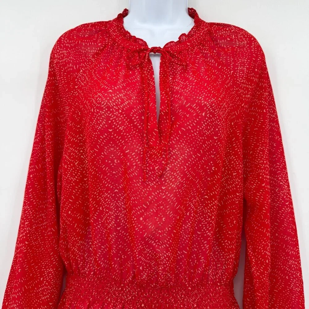 Lauren Ralph Lauren Women’s Red Long Sleeve  Knee Length Dress Spring Size 6